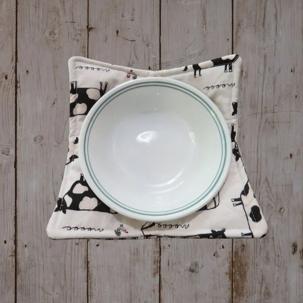 Microwave Bowl Cozy Reversible Cows Soup Bowl or Ice Cream Cozy